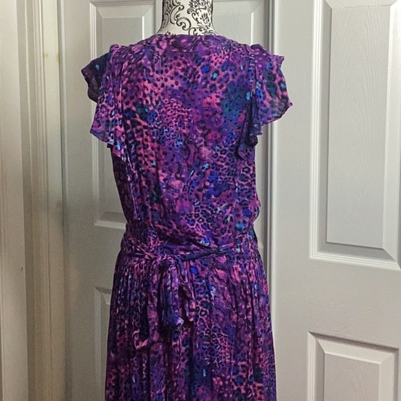 Sofia Jeans By Sofia Vergara Purple and Blue Leopard Print Dress True Wrap New - Picture 6 of 8